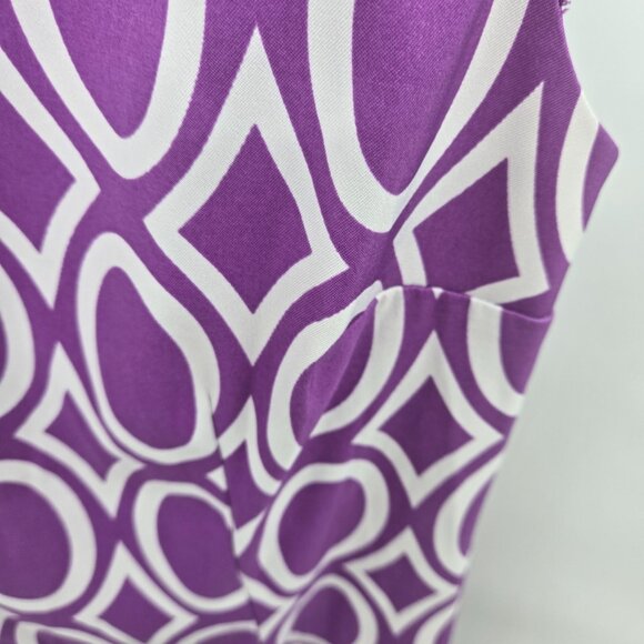 Alyx Purple White Circle Geometric Retro Mini Dress 12 - Picture 4 of 10